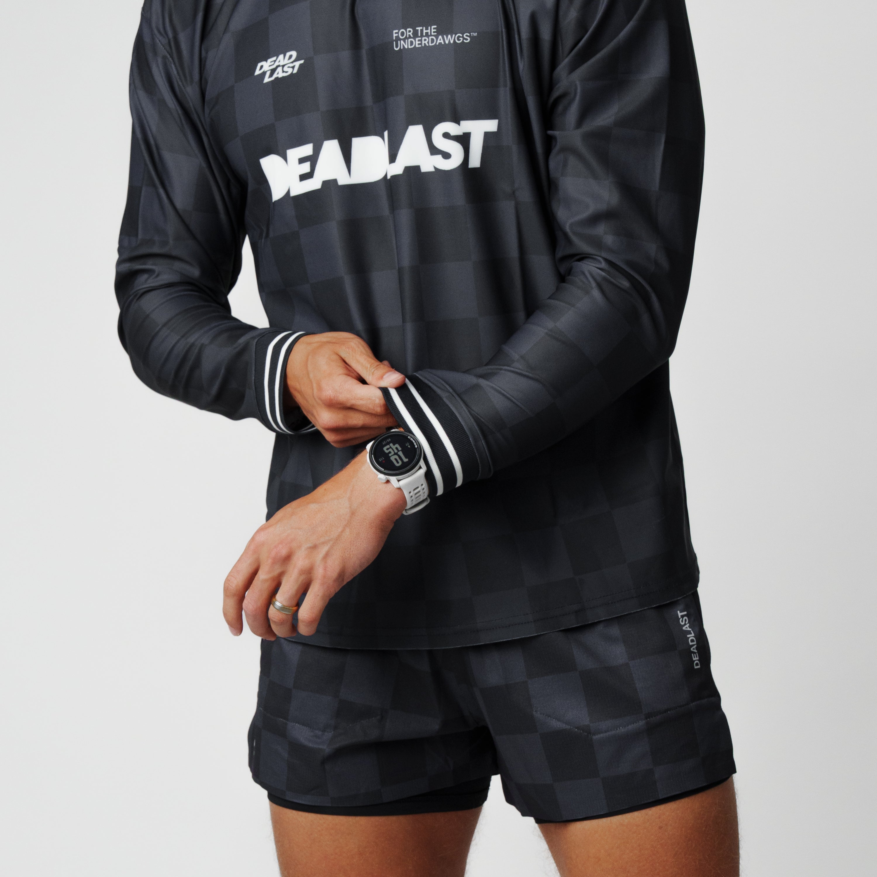 Black Checkered LS Jersey