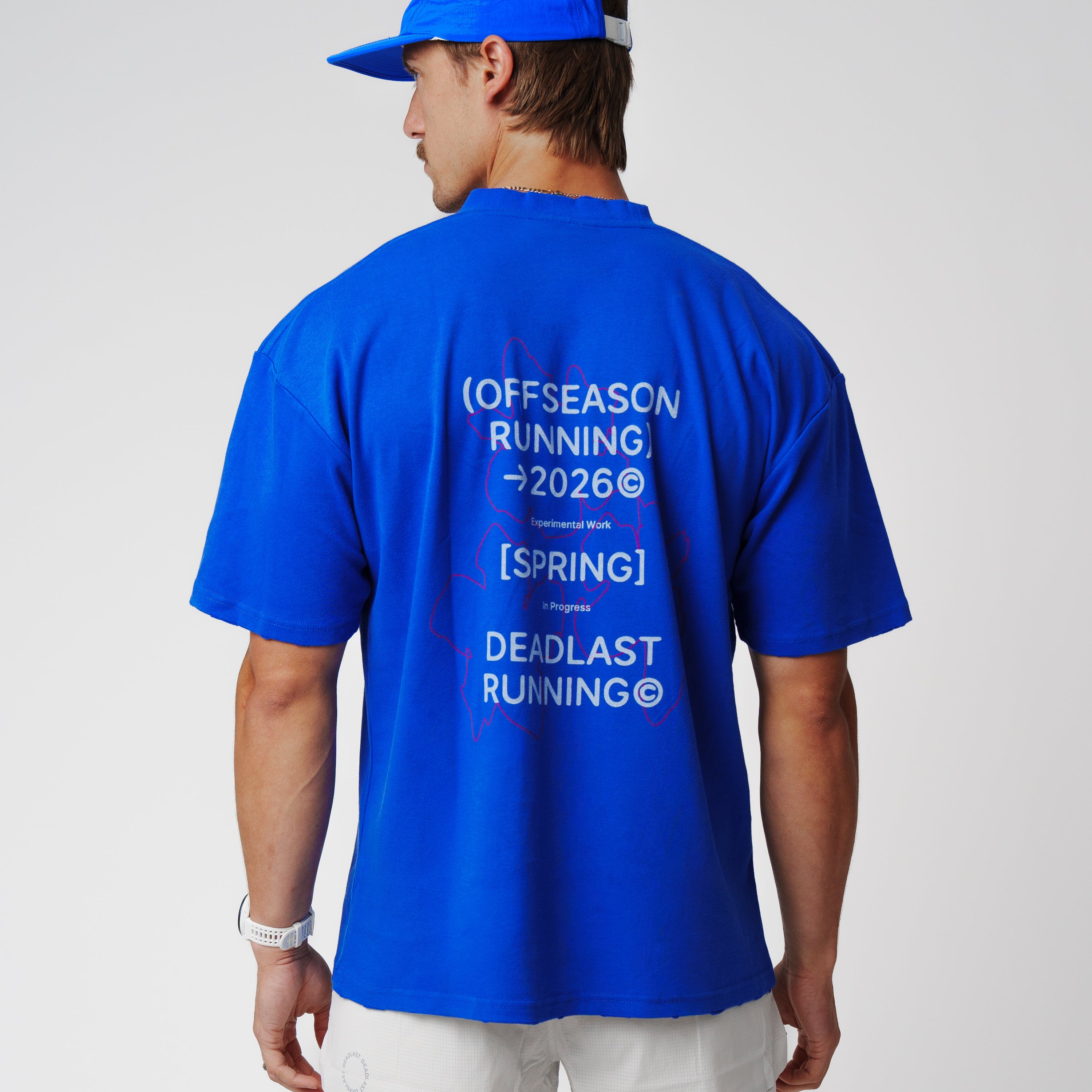 Distressed Tee - Cobalt