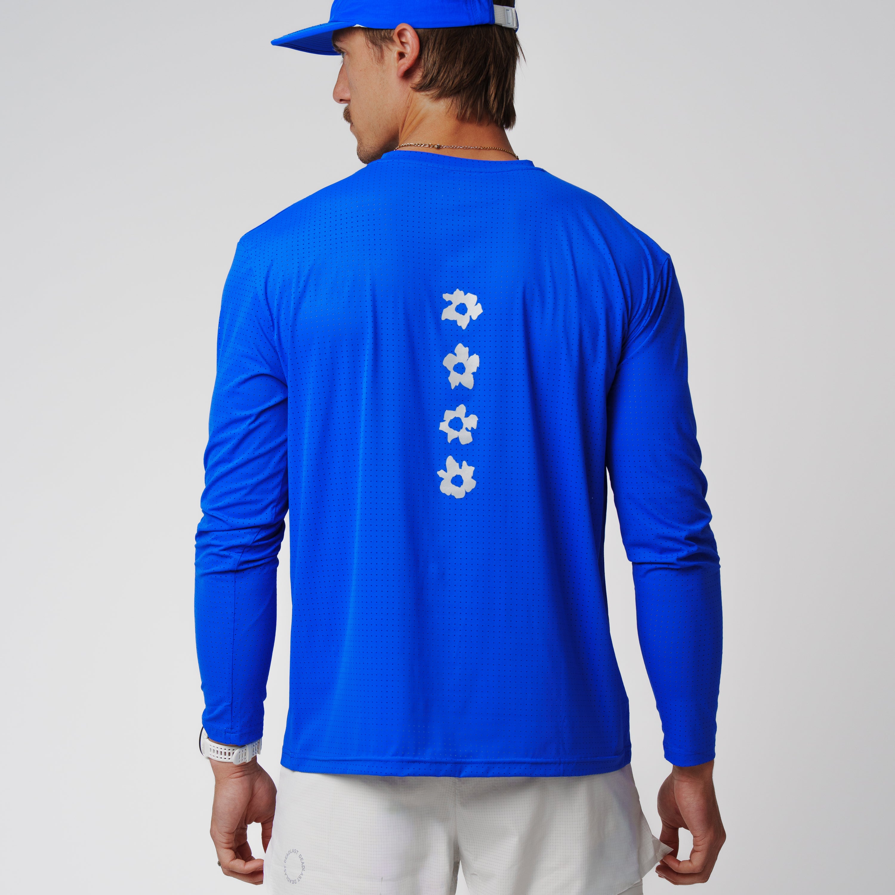 FlowPace Perforated LS Tee - Cobalt Flower